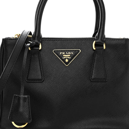 Prada Saffiano Small Galleria Double Zip Tote Black 7 of 10