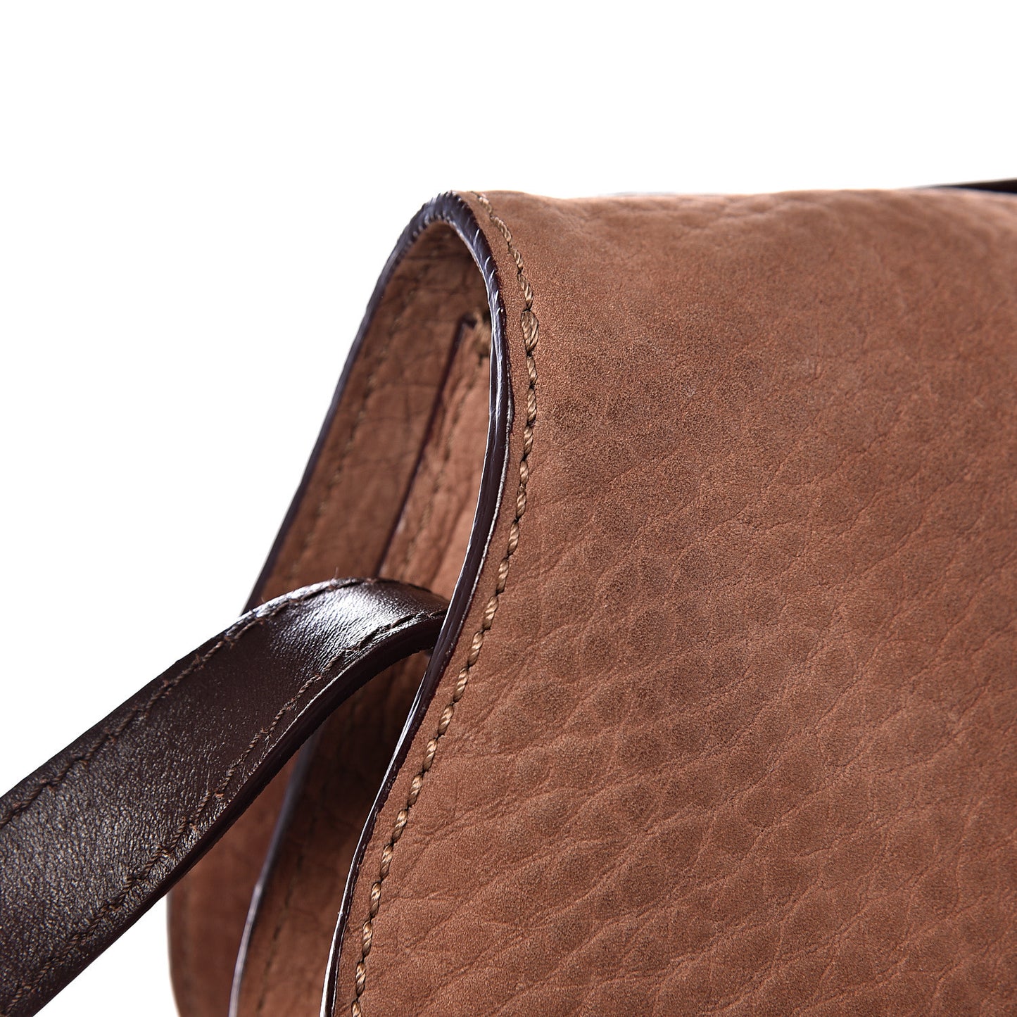 Nubuck Calfskin Mini Marcie Round Crossbody Bag Nut