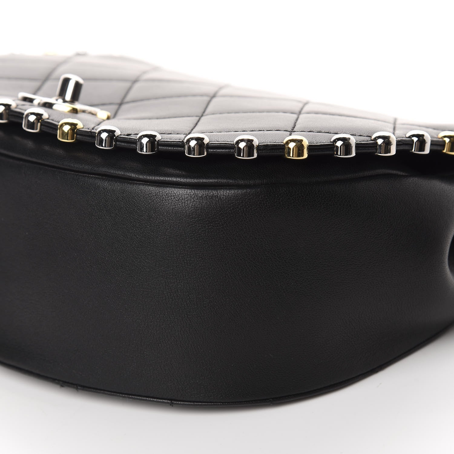 Chanel Lambskin Quilted Studded Bubble Flap Black 6 of 9