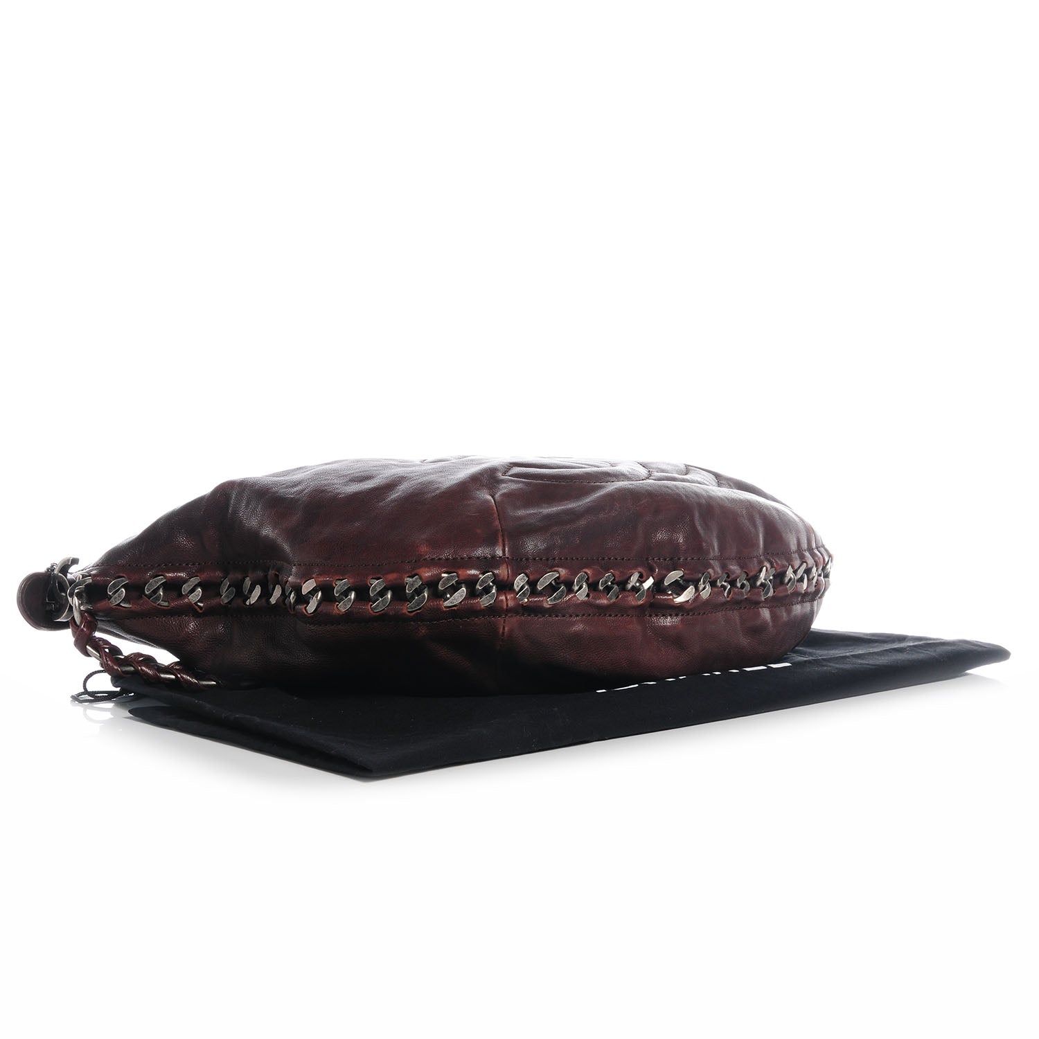 Chanel Distressed Leather Modern Chain Hobo Brown 4 of 7