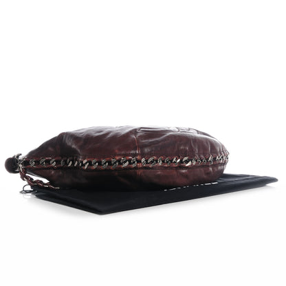 Chanel Distressed Leather Modern Chain Hobo Brown 4 of 7