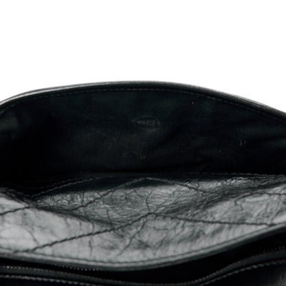 Saint Laurent Crinkled Calfskin Matelasse Monogram Medium Niki Chain Satchel Black 13 of 15