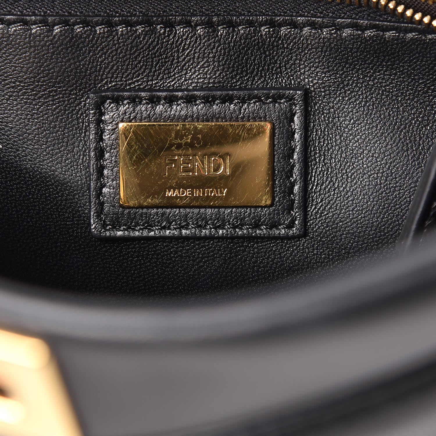 Fendi Nappa Mini Peekaboo Iconic Satchel Black 7 of 18