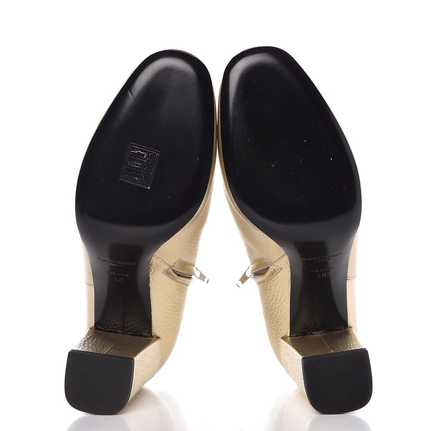 Metallic Calfskin Santa Venere Babies 90 Ankle Boots 40 Platino