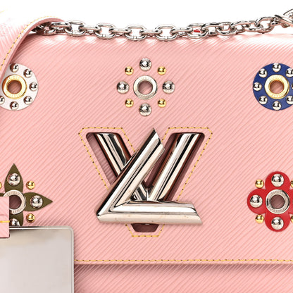 Louis Vuitton Epi Mechanical Flowers Twist Shoulder Bag MM Rose Ballerine 6 of 9