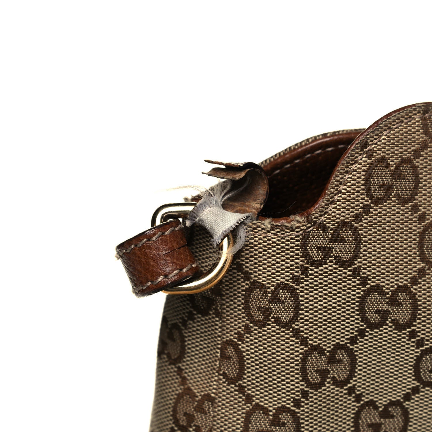 Gucci Monogram Large Bree Foldover Tote Beige Tabacco 14 of 15
