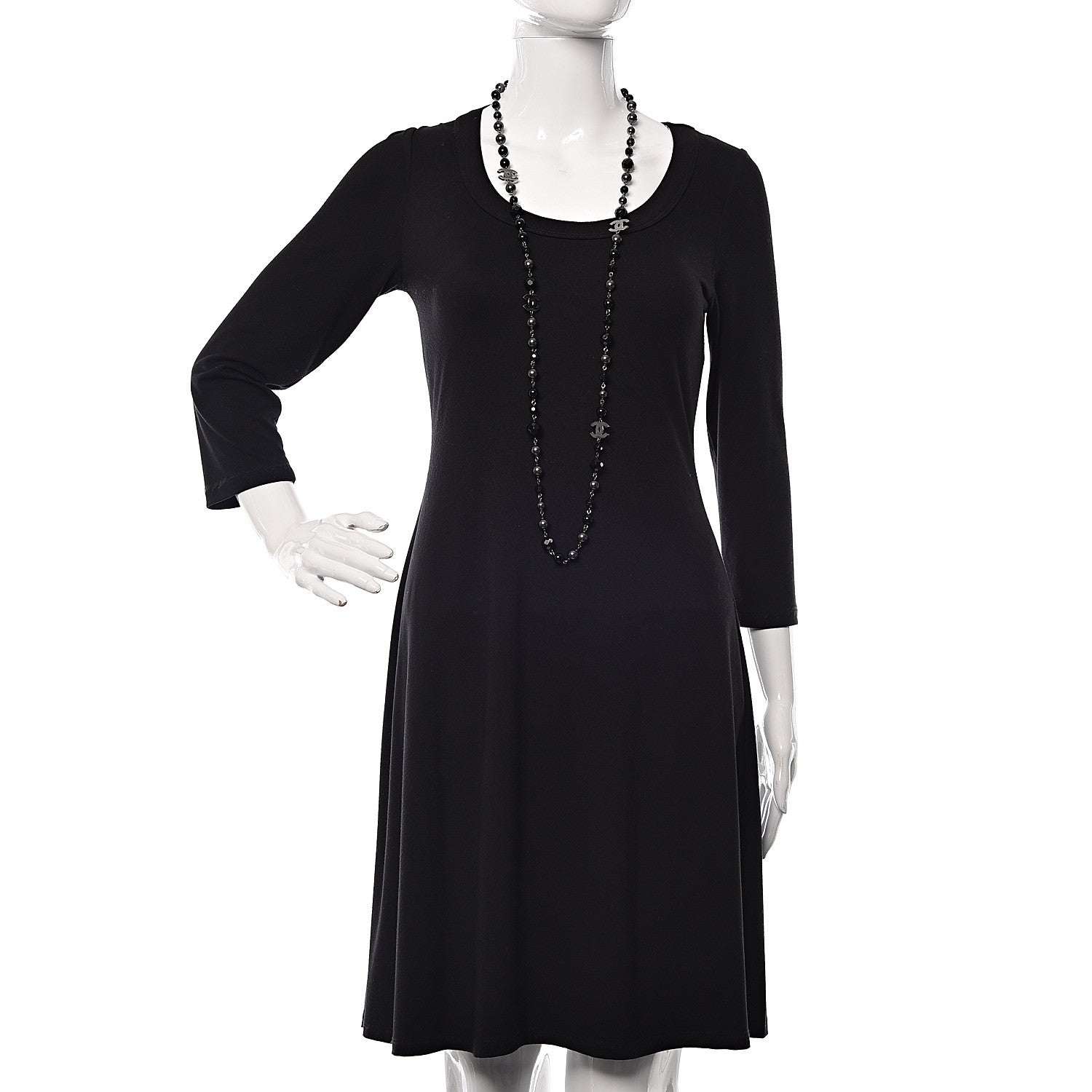 Chanel Ruthenium Pearl Beaded CC Long Necklace Black 2 of 5