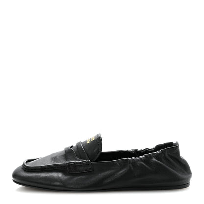 Miu Miu Ruches Nappa Loafer 38 Black 1 of 9