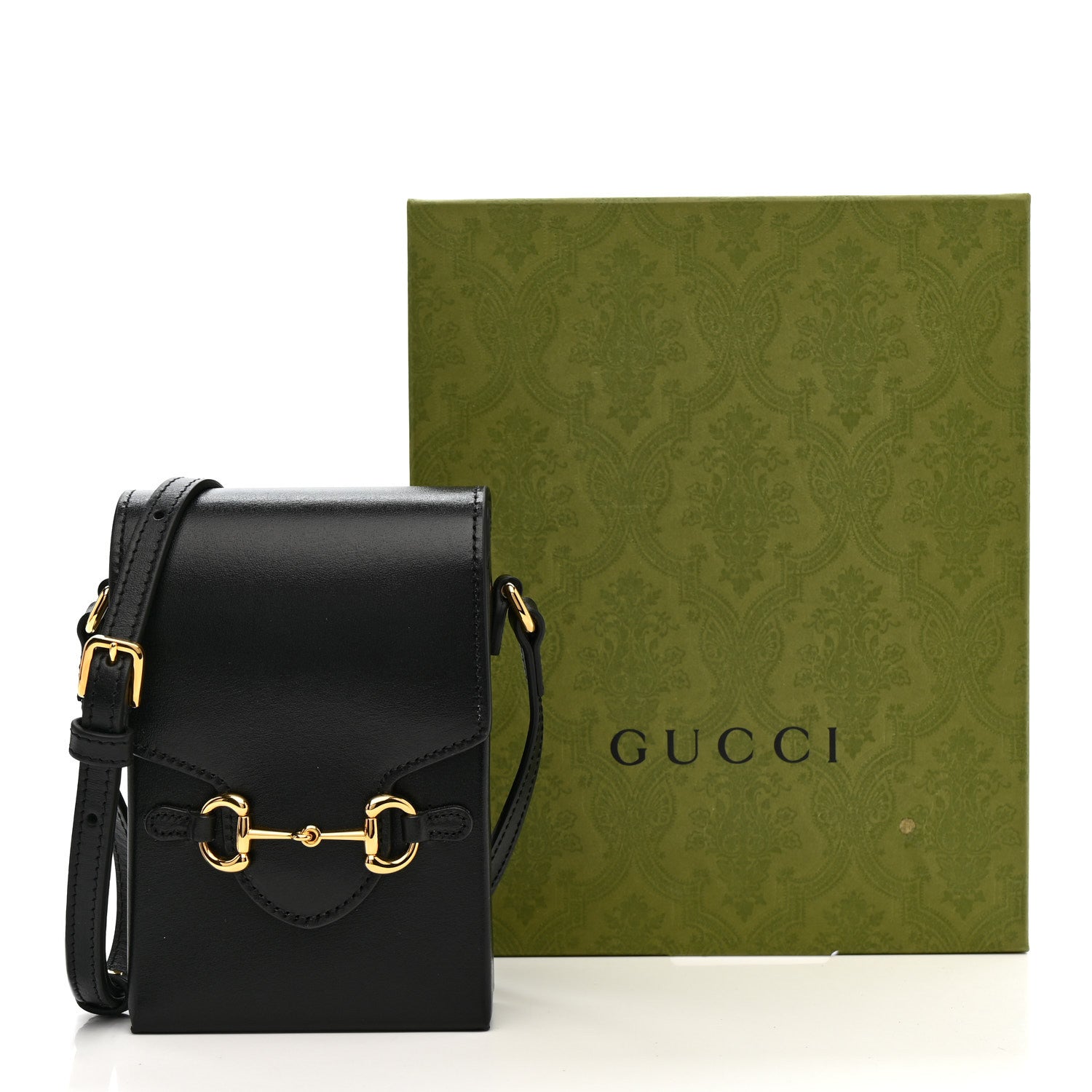 Gucci Boarded Plutone Calfskin Mini Horsebit 1955 Crossbody Bag Black 13 of 13