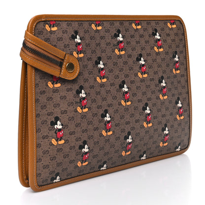 Gucci X DISNEY Mini Vintage GG Supreme Monogram Mickey Mouse Documents Holder Beige Vintage Sun Oil 3 of 9