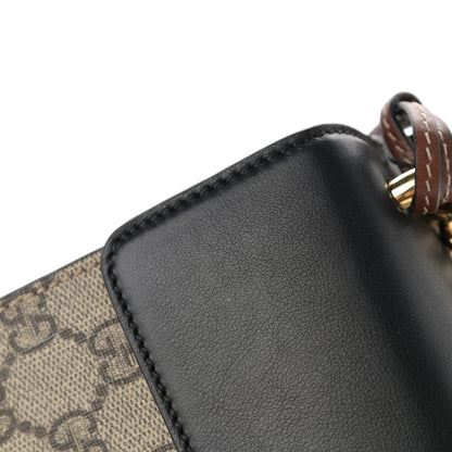 Gucci GG Supreme Monogram Calfskin Small Padlock Shoulder Bag Beige Black Cuir 11 of 13