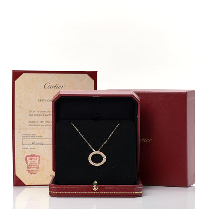 Cartier 18K Pink Gold 3 Diamonds LOVE Pendant Necklace 7 of 7