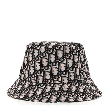 Christian Dior Oblique Plaid Reversible Teddy-D Brim Bucket Hat Black White 1 of 13