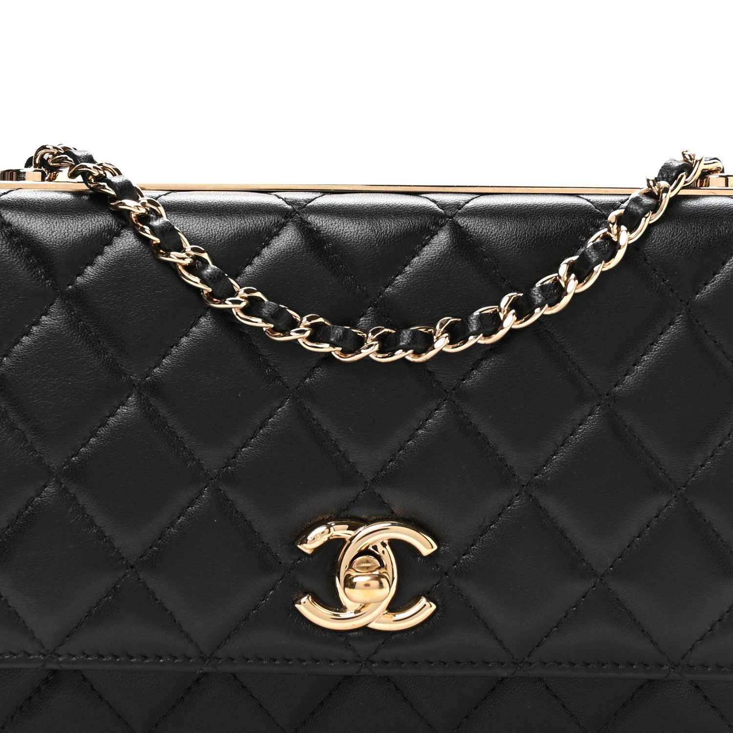 Chanel Lambskin Quilted Trendy CC Wallet On Chain WOC Black 8 of 11