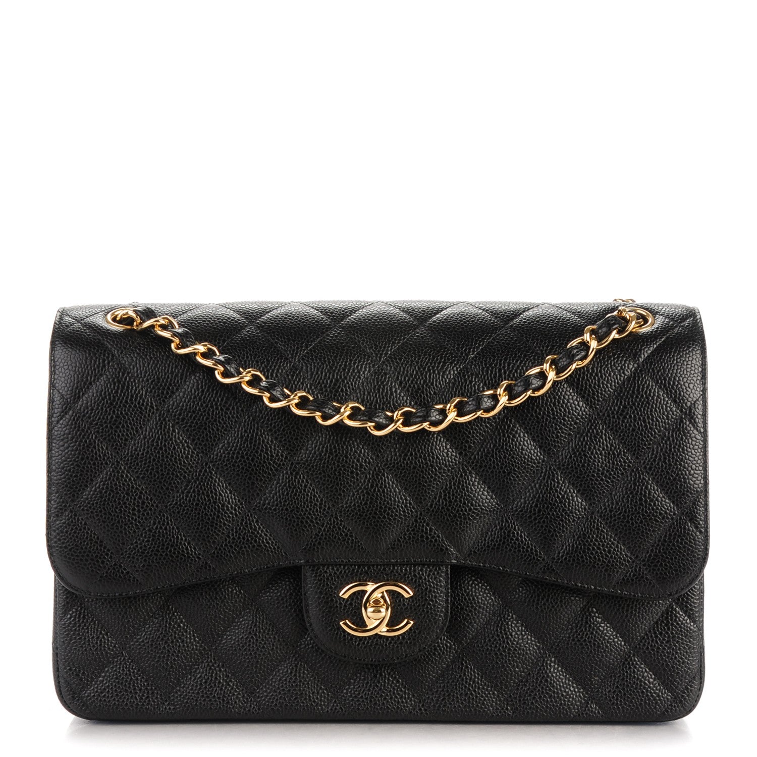 Chanel Caviar Quilted Jumbo Double Flap Black 1 of 8
