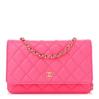 Chanel Caviar Quilted Wallet on Chain WOC Fuchsia 1 of 11
