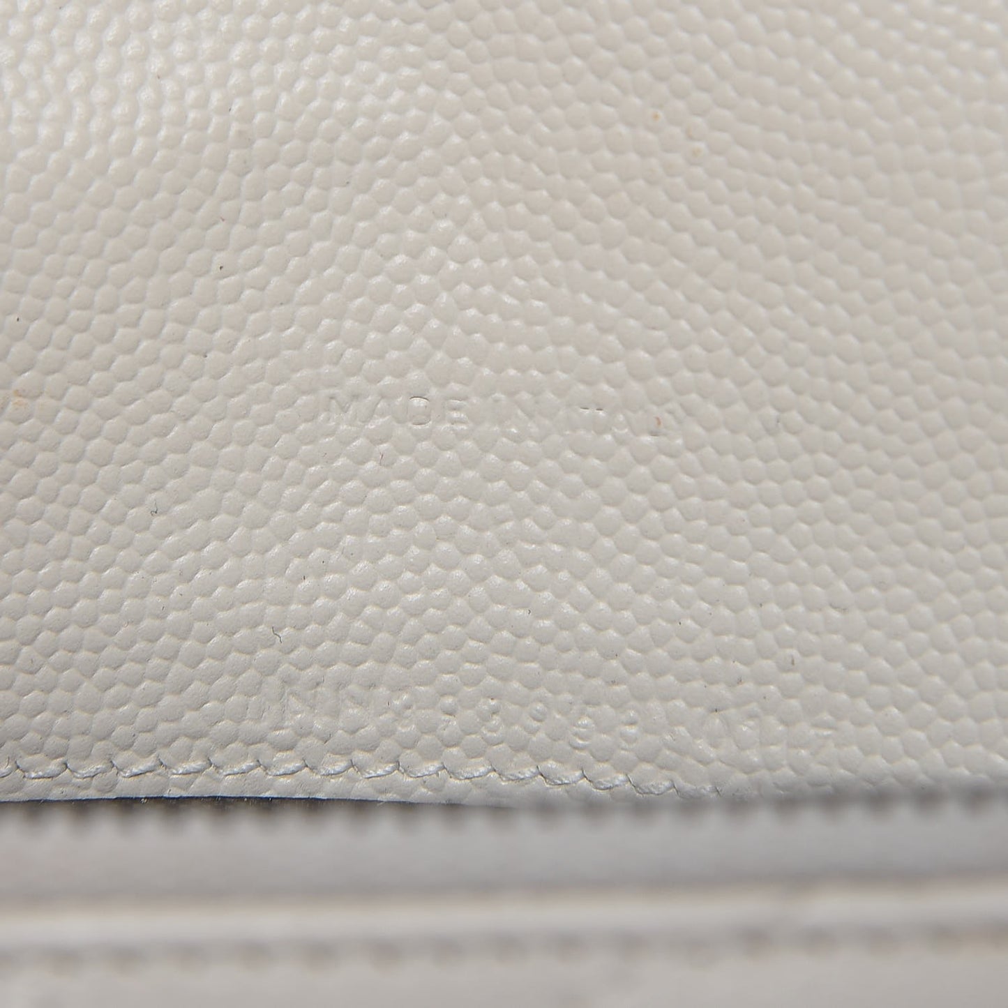 Grain De Poudre Matelasse Chevron Monogram Envelope Chain Wallet Dove White