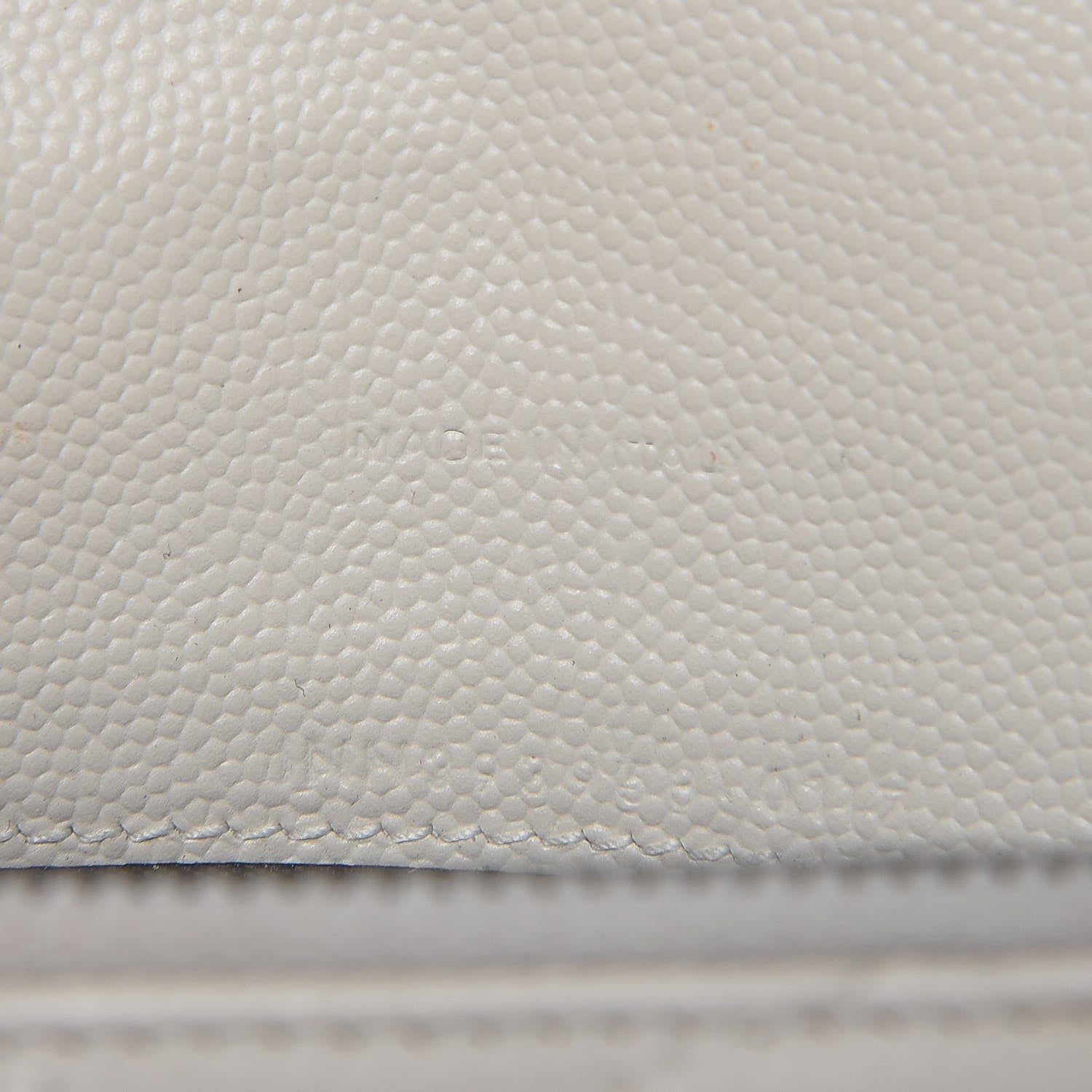 Saint Laurent Grain De Poudre Matelasse Chevron Monogram Envelope Chain Wallet Dove White 7 of 11