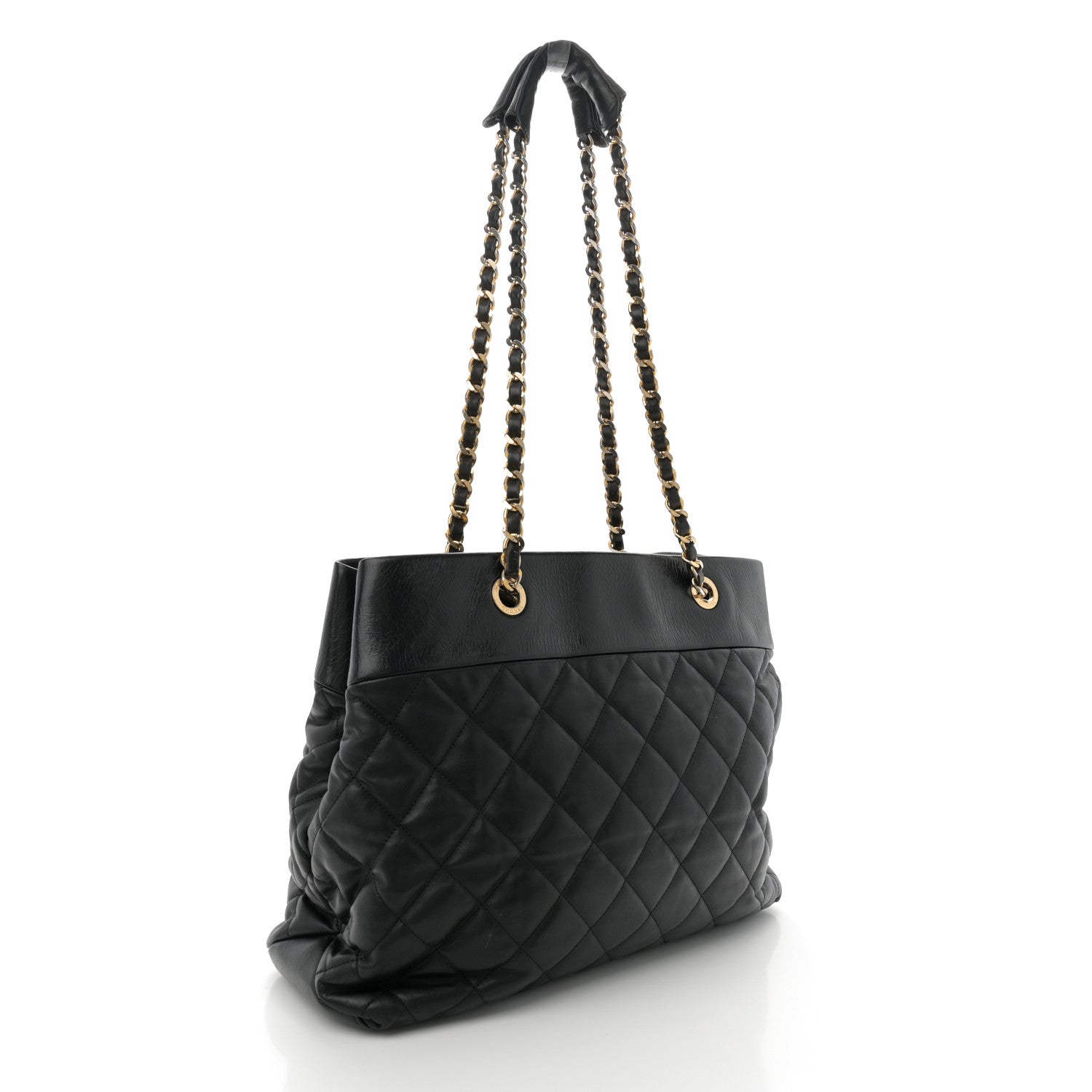 Chanel Calfskin Quilted Large Soft Elegance Tote Black 3 of 11
