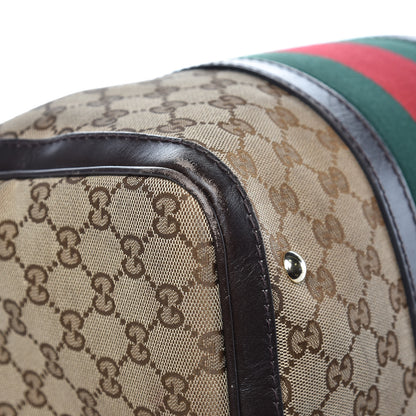 Gucci Monogram Vintage Web Medium Boston Dark Brown 13 of 19