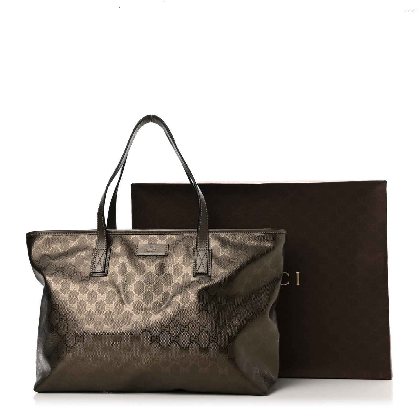 Imprime Monogram Medium Zippered Shopping Tote Pewter