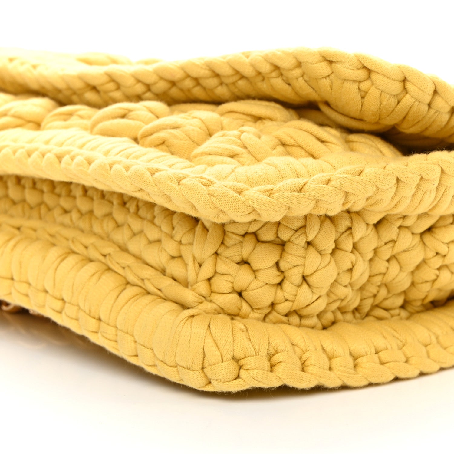 Bottega Veneta Jersey Crochet Shoulder Bag Buttercup Gold 9 of 9