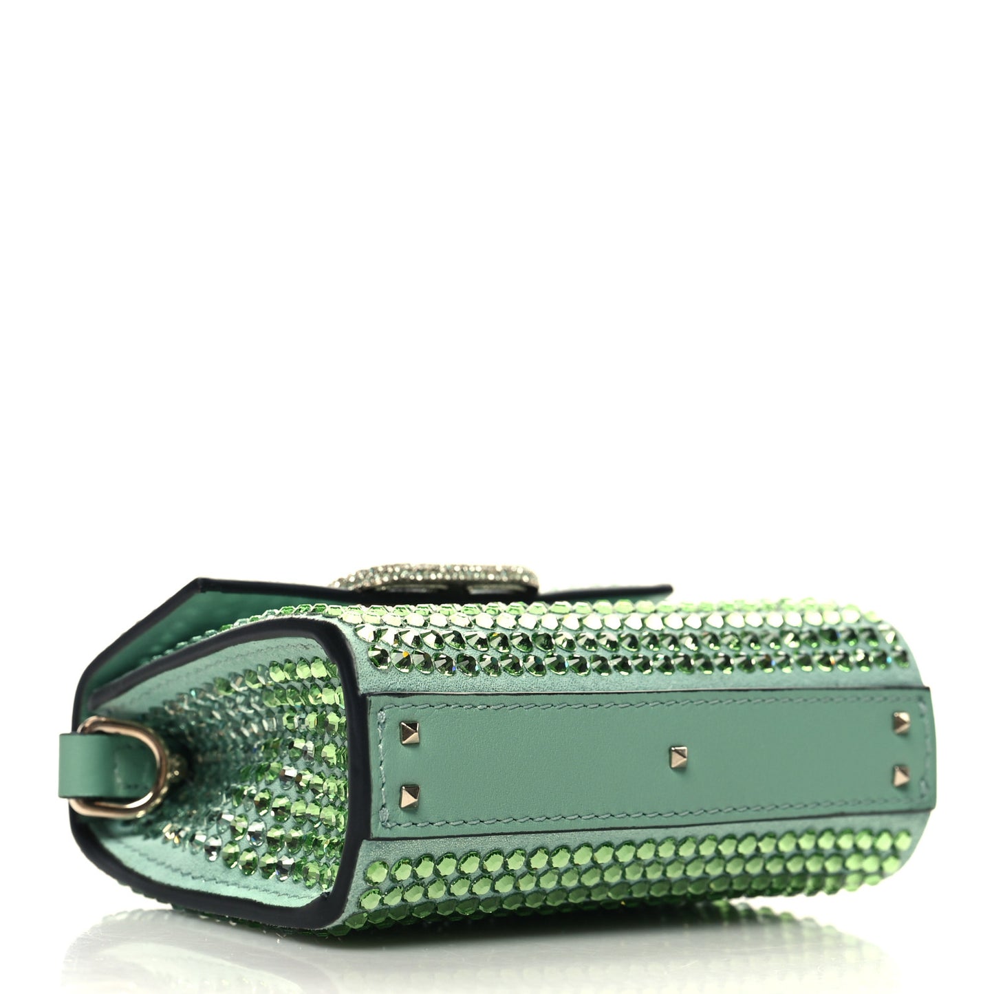 Rhinestones Gradient Micro Vsling Top Handle Bag Aquamarine