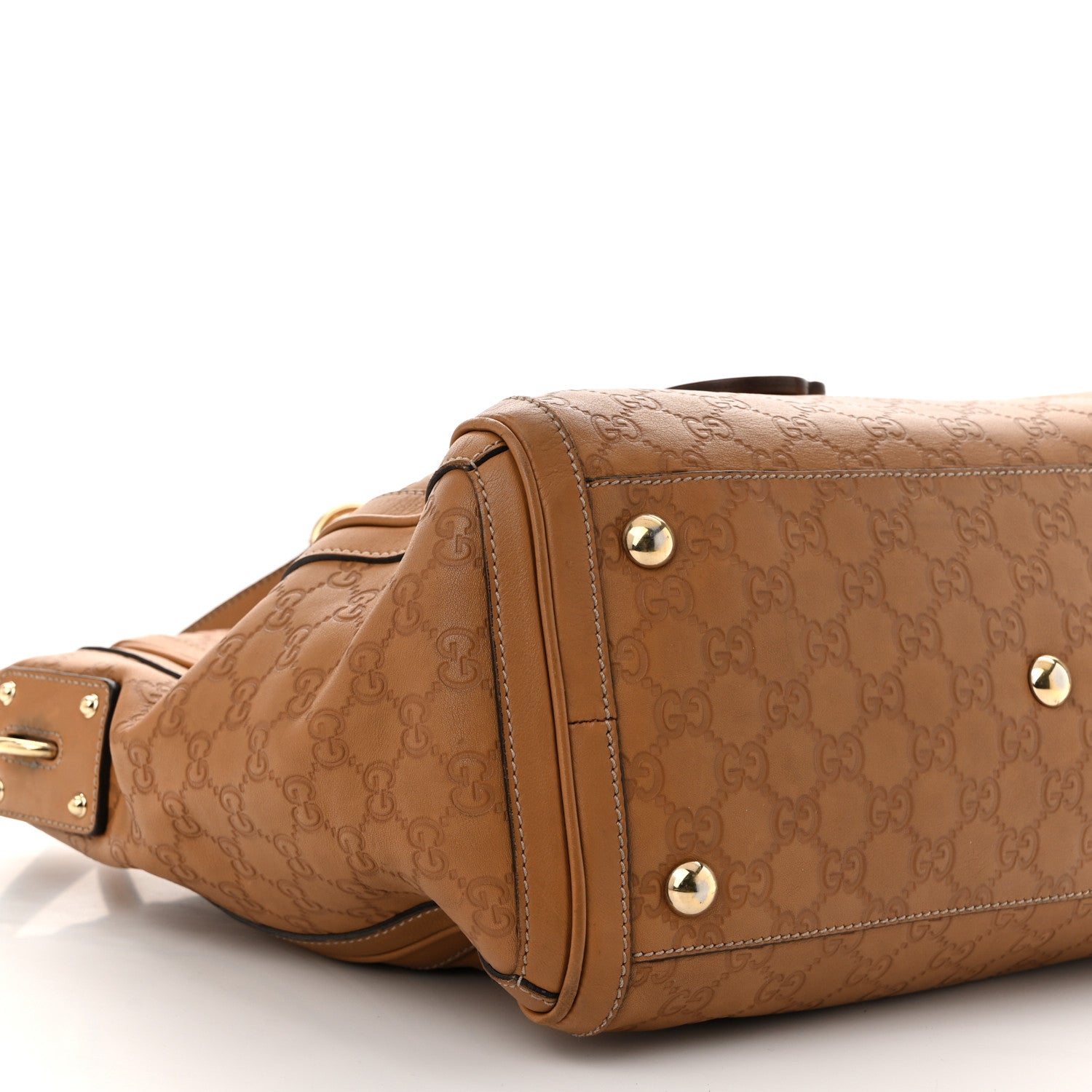 Gucci Guccissima Medium GG Charm Satchel Brown 9 of 11