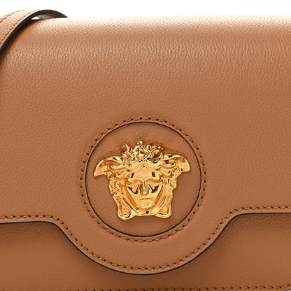 Versace Grained Calfskin La Medusa Flap Shoulder Bag Brown 7 of 11