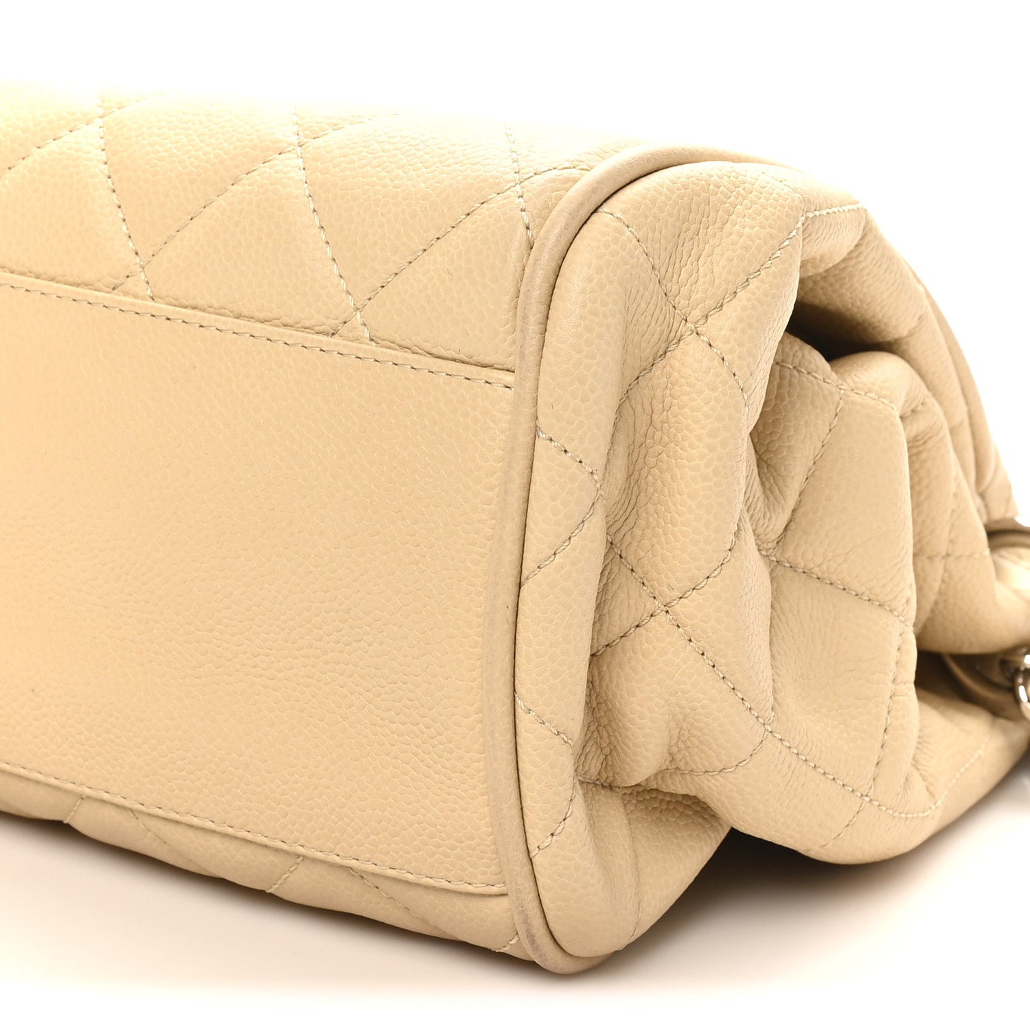 Chanel Caviar Quilted Timeless Accordion Flap Light Beige 10 of 11
