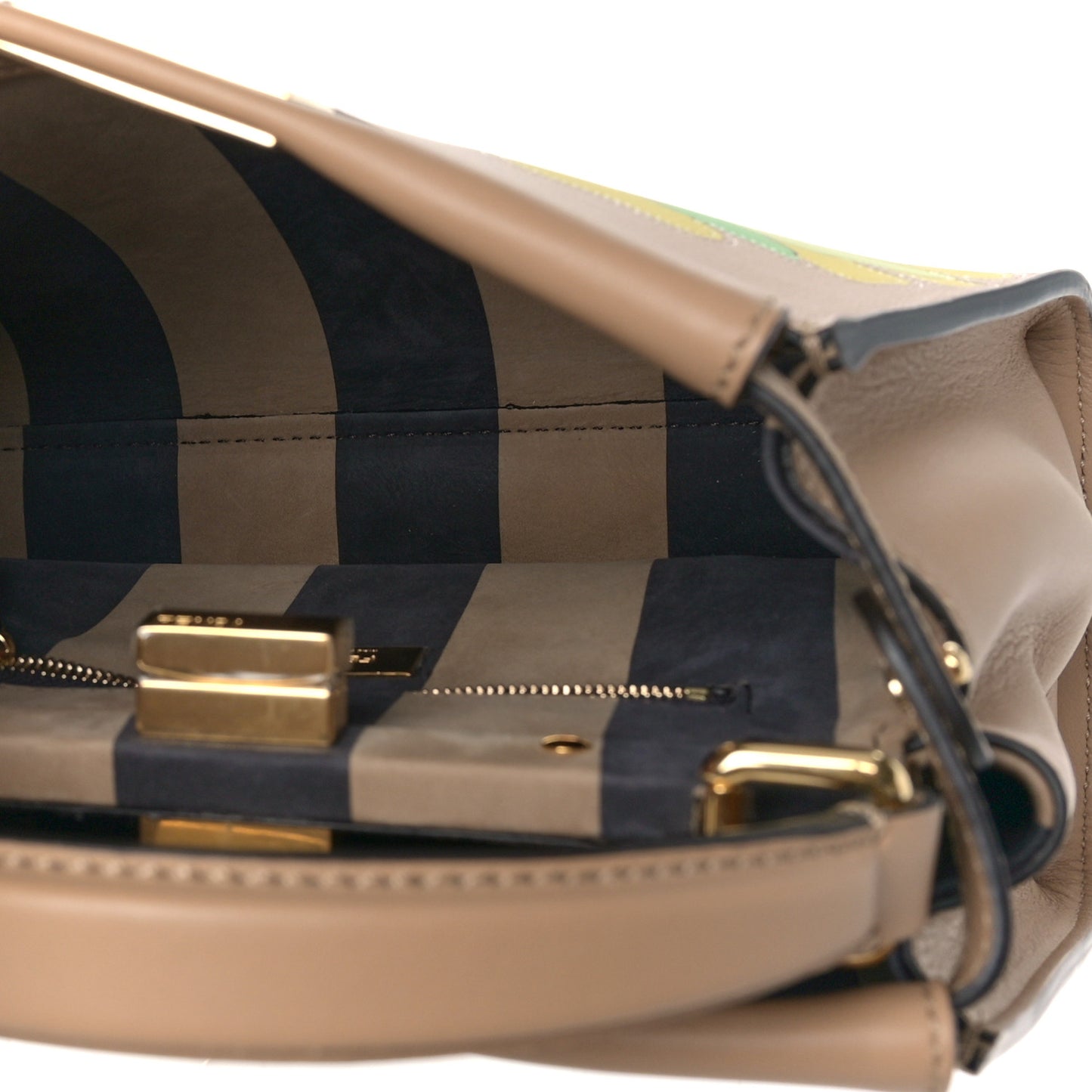 Nappa Nubuck Pequin Flower Inlay Mini Peekaboo Iconic Satchel Cuoio Multicolor
