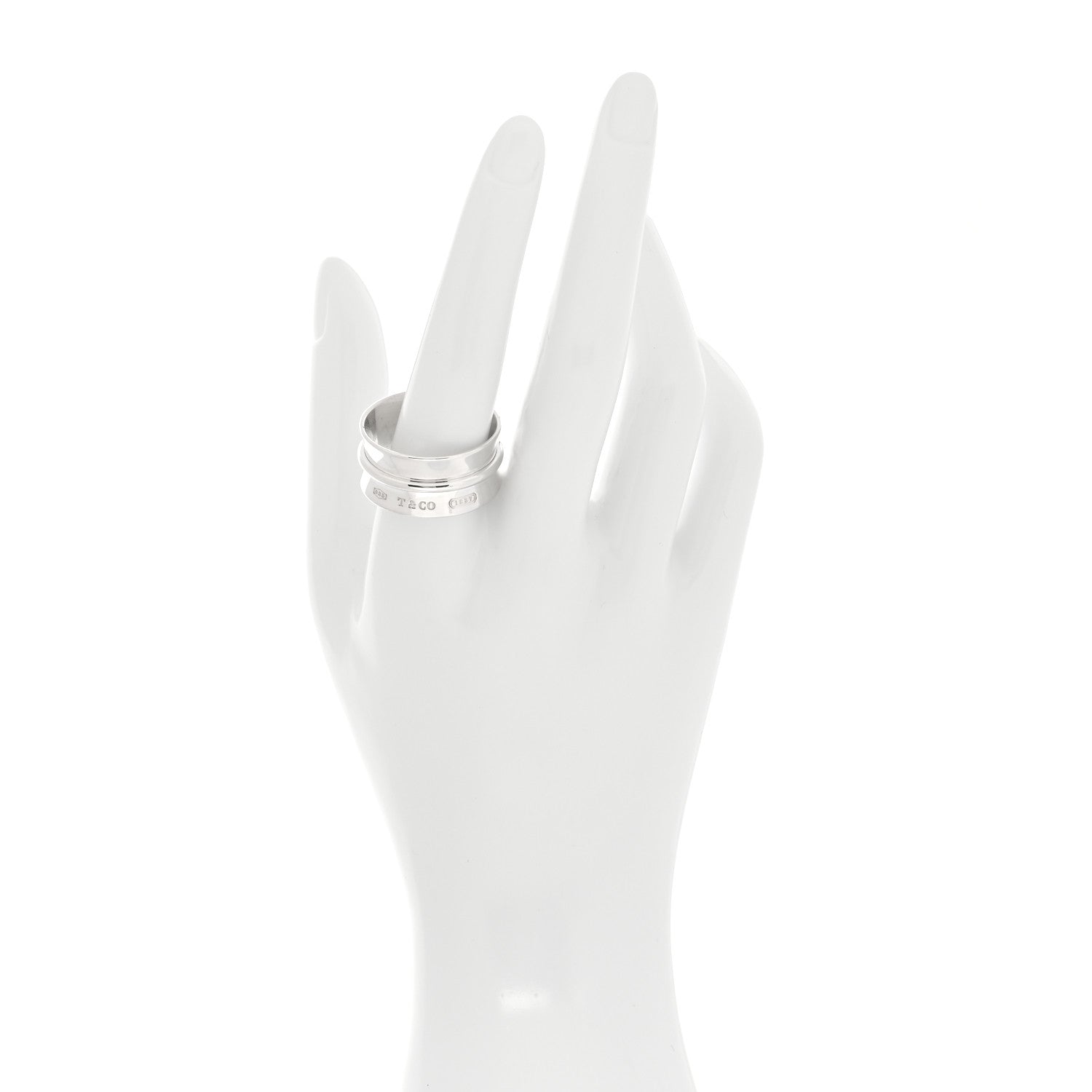 Tiffany Sterling Silver Wide 1837 Band Ring 66 11.5 2 of 4