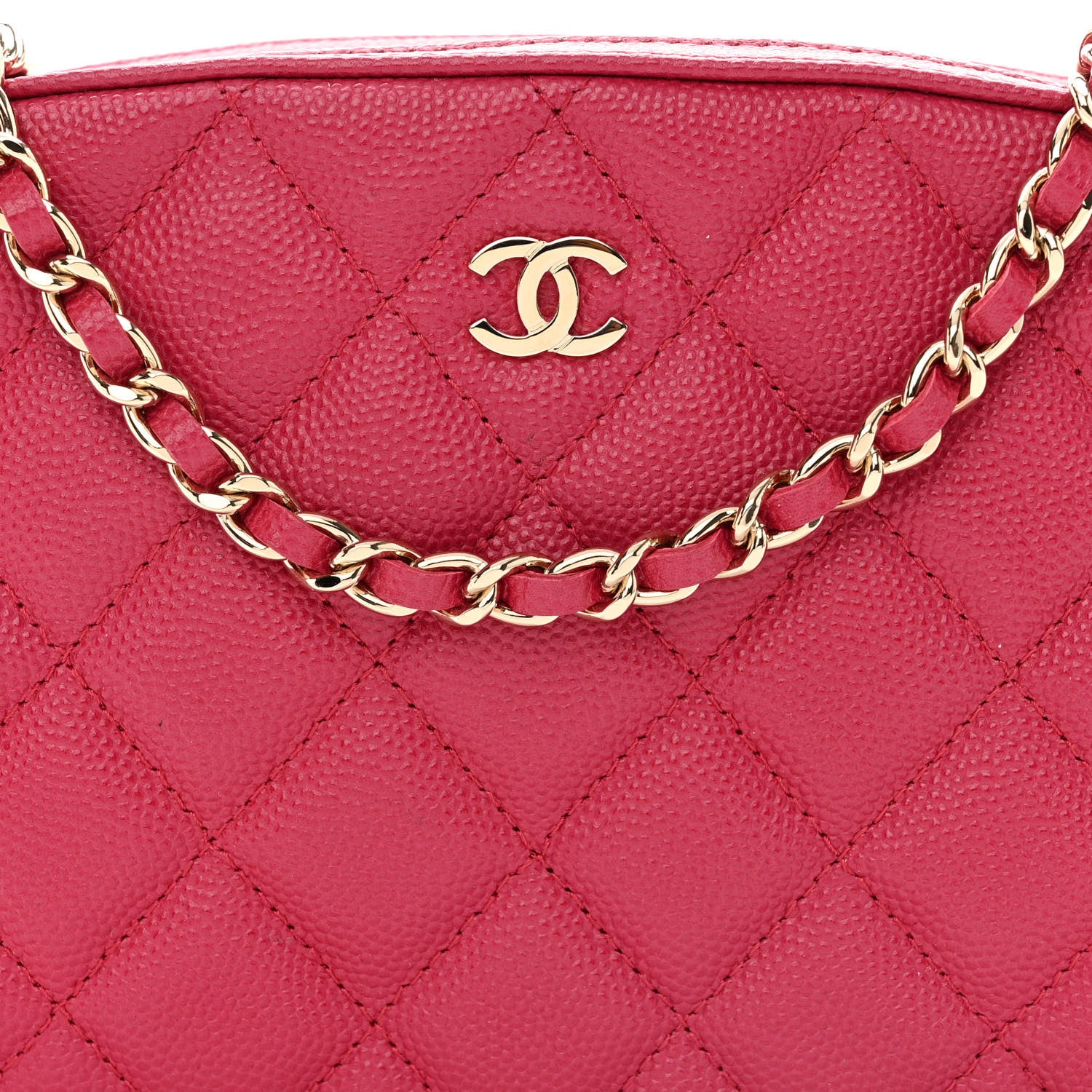 Chanel Caviar Quilted Camera Case Dark Pink 8 of 11