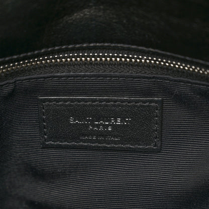 Saint Laurent Lambskin Quilted Small Loulou Puffer Monogram Chain Satchel Black 6 of 10