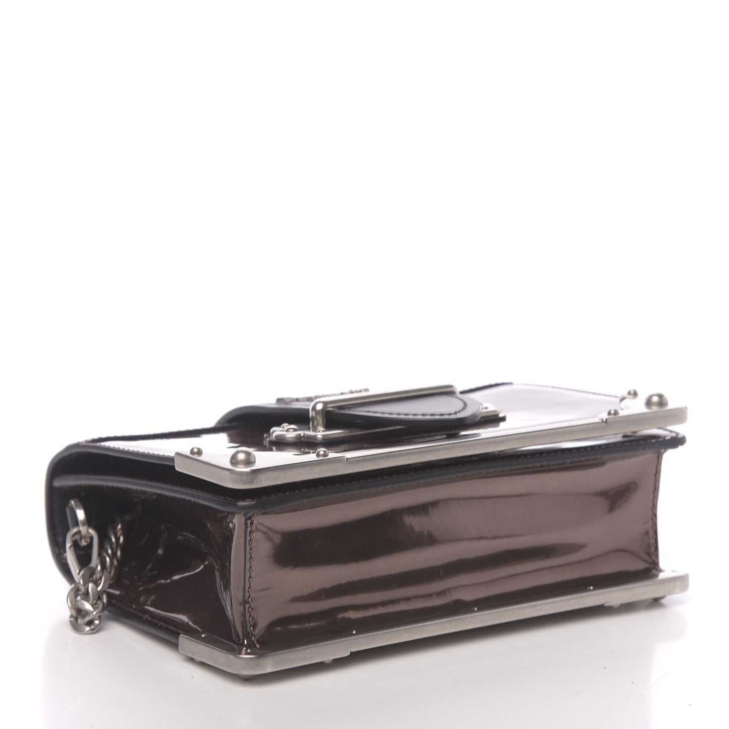 Metallic Vitello Saffiano Cahier Bag Cammeo Black