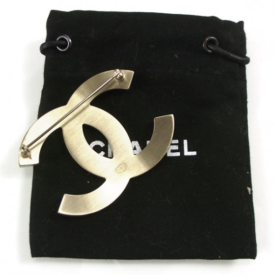 Gold w/ Crystal CC Pin Broach Jewlery