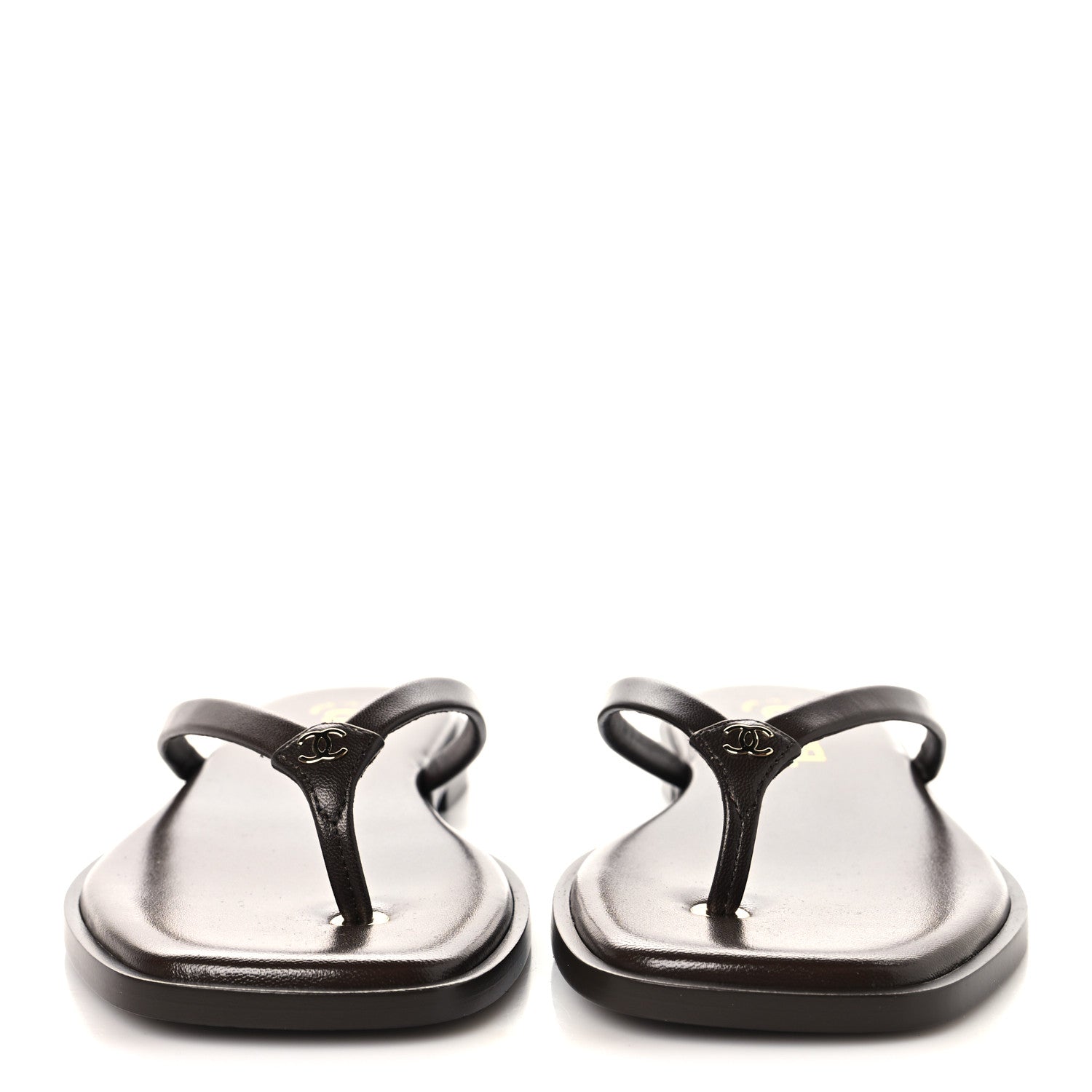 Chanel Goatskin CC Times Square Thong Sandals  37.5 Brown 3 of 9