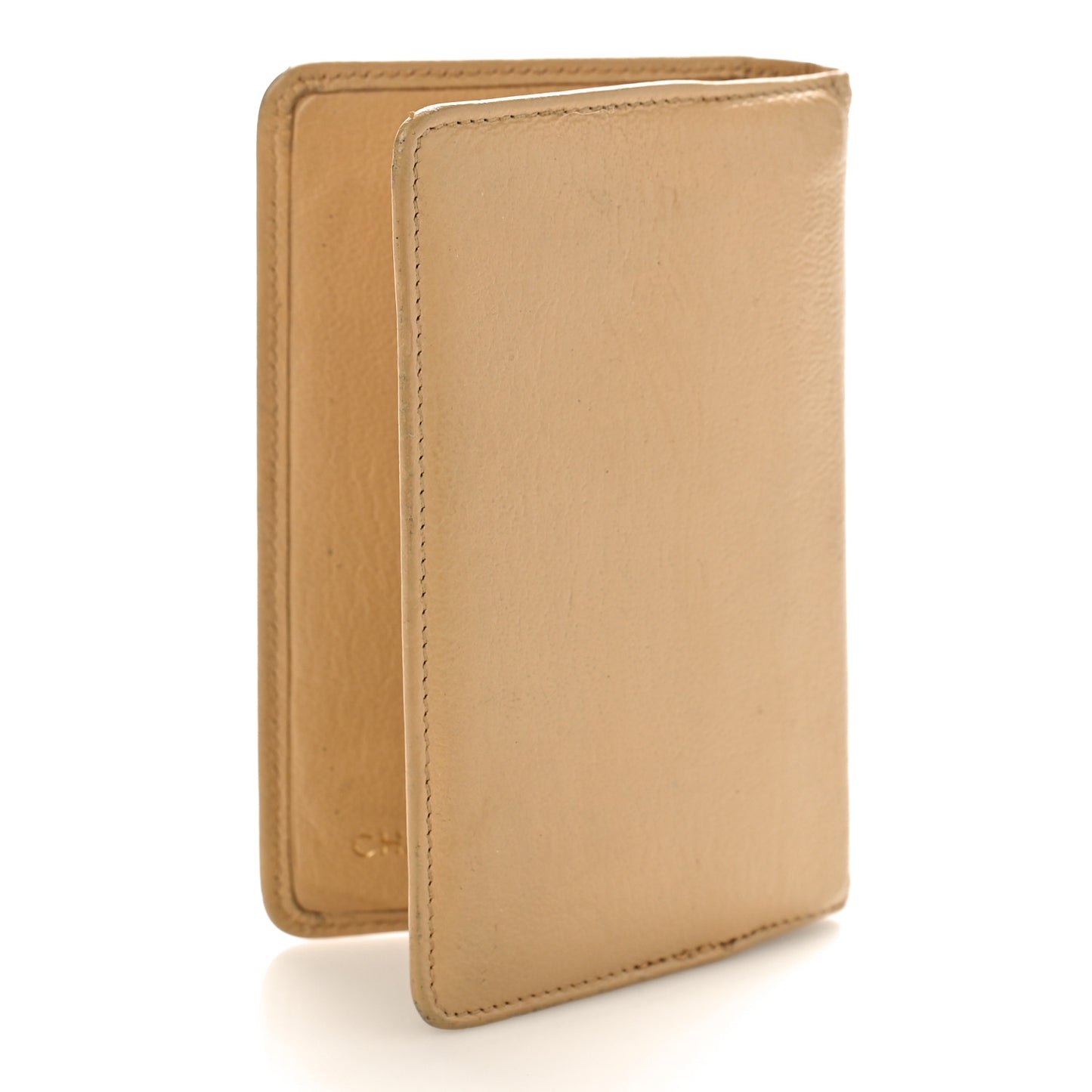 Goatskin Card Holder Wallet Beige