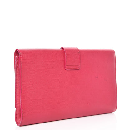 Saint Laurent Textured Calfskin Y Ligne Clutch Fuchsia 3 of 15
