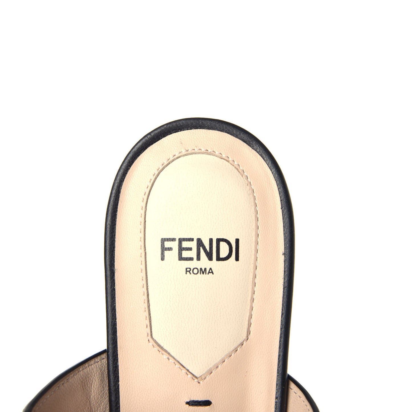 Vitello FF Embossed Flat Mules 36 Black