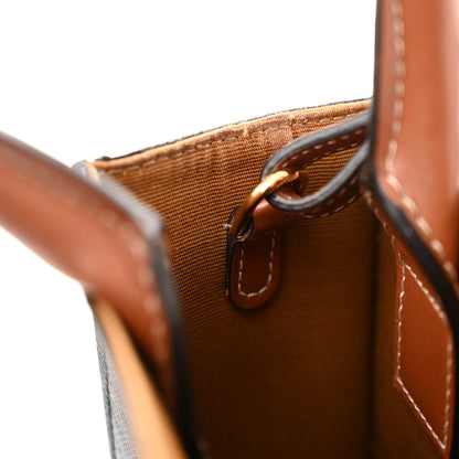 Celine Triomphe Canvas Calfskin Mini Vertical Cabas Tan 9 of 12