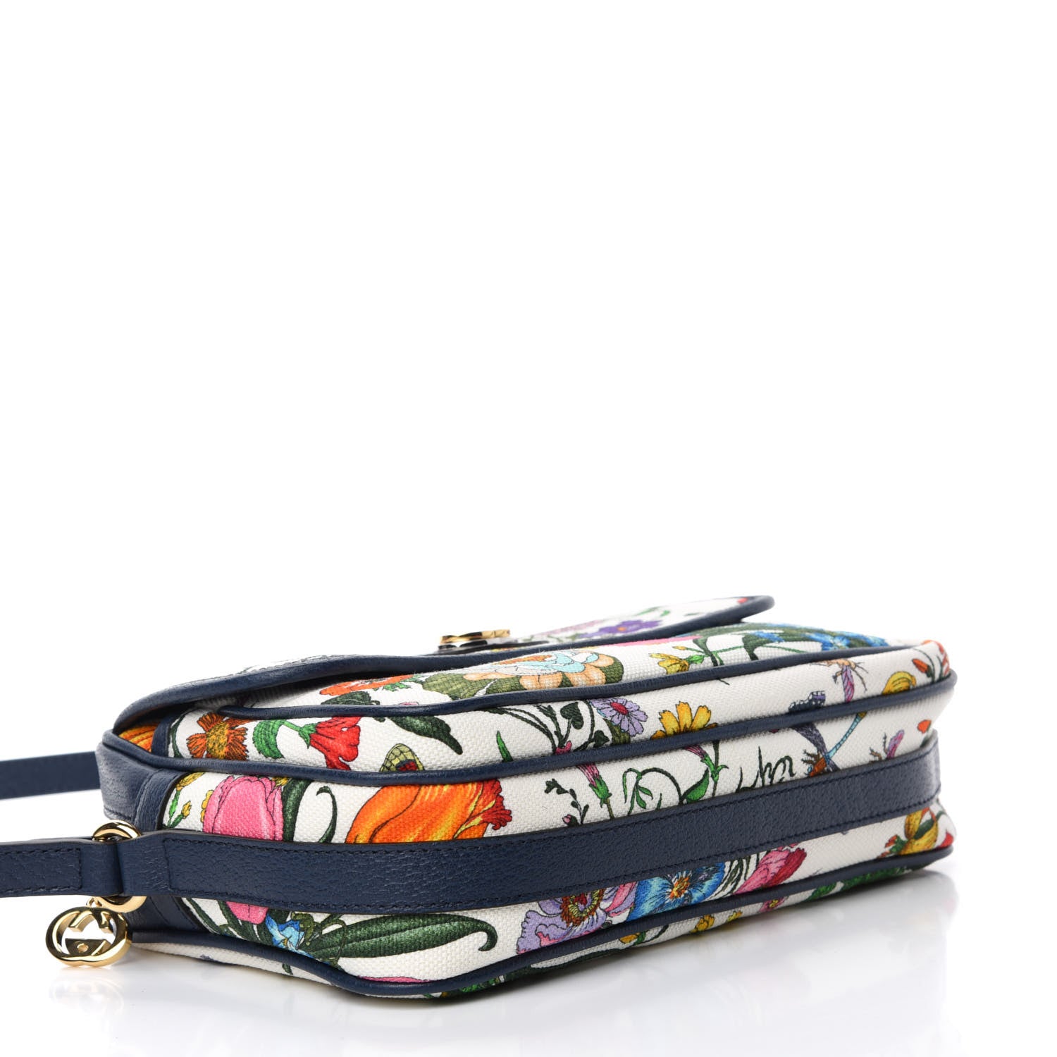 Gucci Canvas Flora Floral Shoulder Bag White Blue Agata Mulitcolor 4 of 10