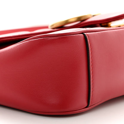Gucci Calfskin Matelasse Mini GG Marmont Shoulder Bag Hibiscus Red 9 of 12