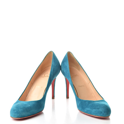 Christian Louboutin Suede Ron Ron 100 Pumps 40.5 Turquoise 5 of 13