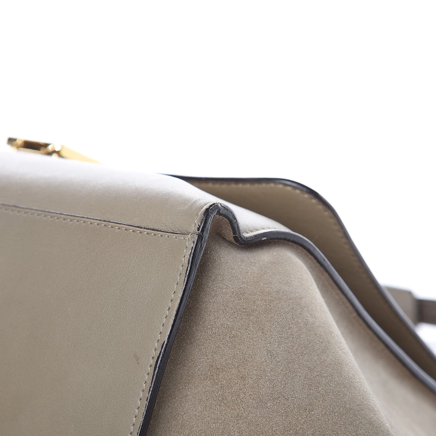Calfskin Suede Whipsnake Medium Trapeze Taupe