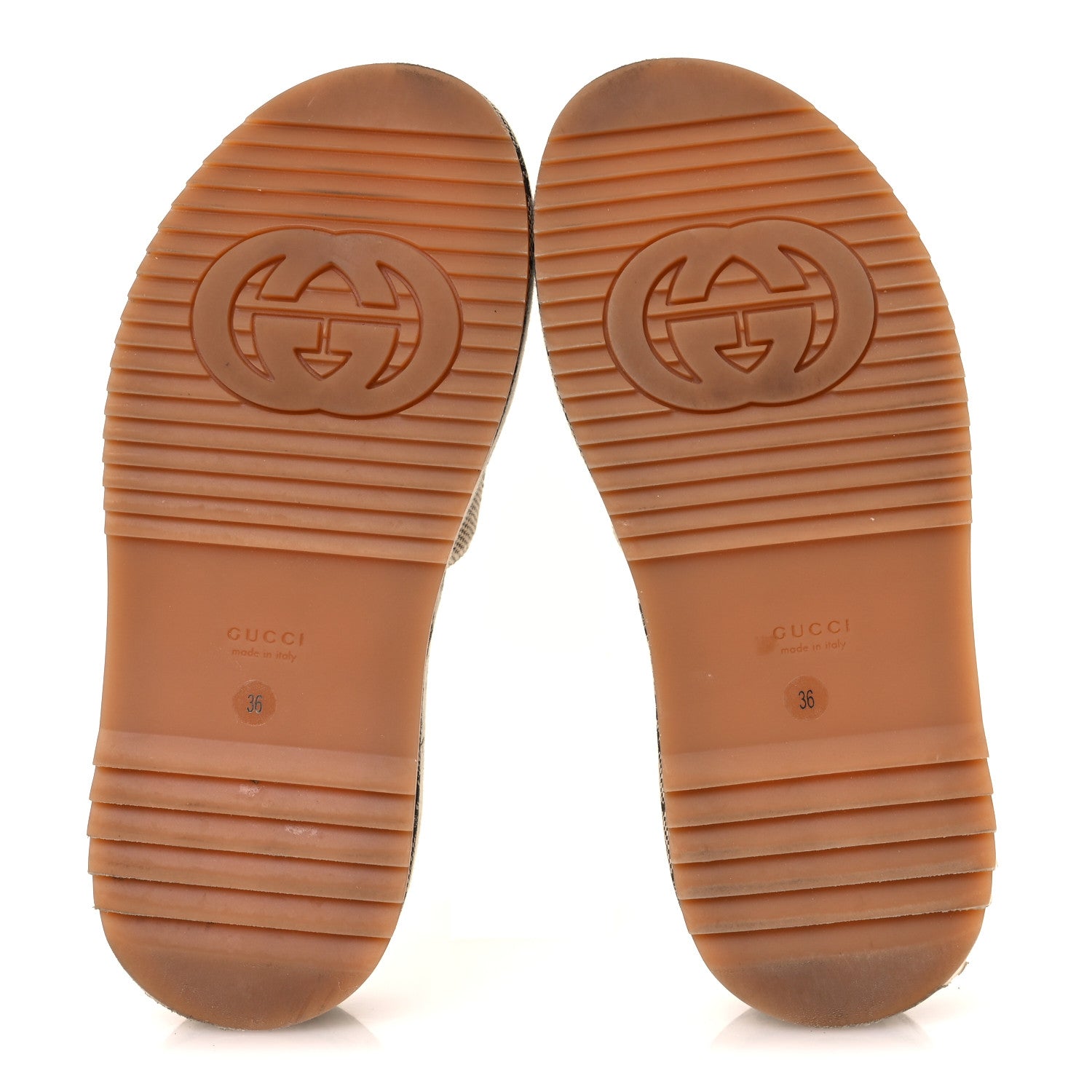 Gucci Monogram Maxi GG Angelina Platform 55mm Slide Sandals 36 Camel Ebony 7 of 11