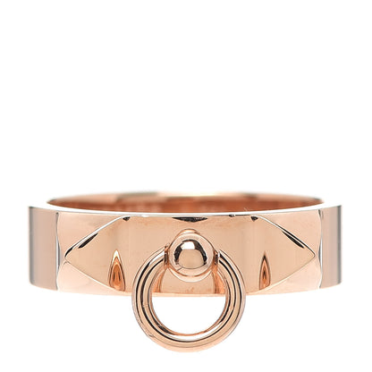 Hermes 18K Rose Gold PM Collier De Chien Ring 53 6.25 1 of 5