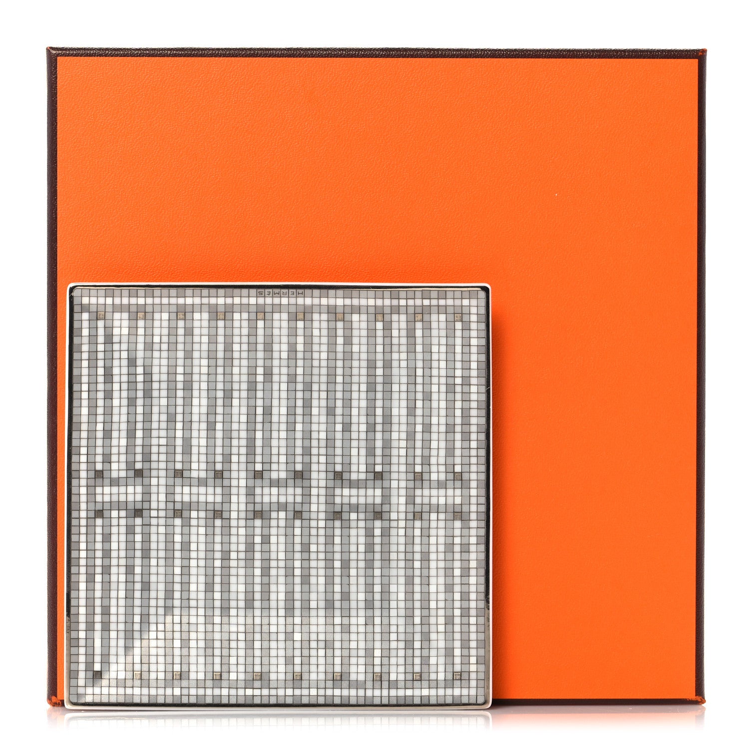 Hermes Porcelain Mosaique Au 24 Platine Square Plate N°2 8 of 8