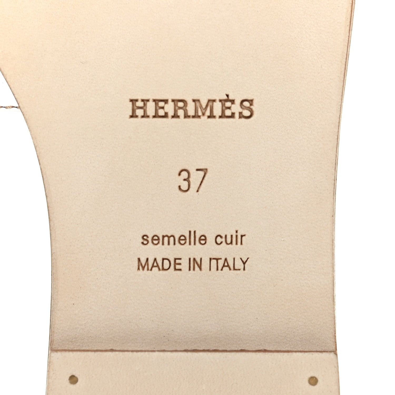 Hermes Box Calfskin Oran Sandals 37 White 6 of 8