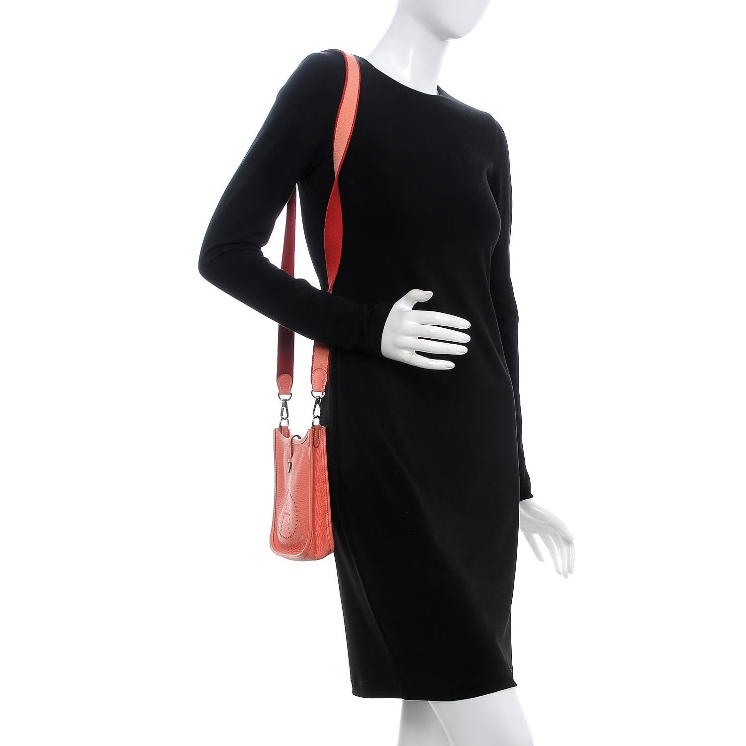 Hermes Taurillon Clemence Amazone Evelyne TPM Crevette Rouge Casaque 8 of 8